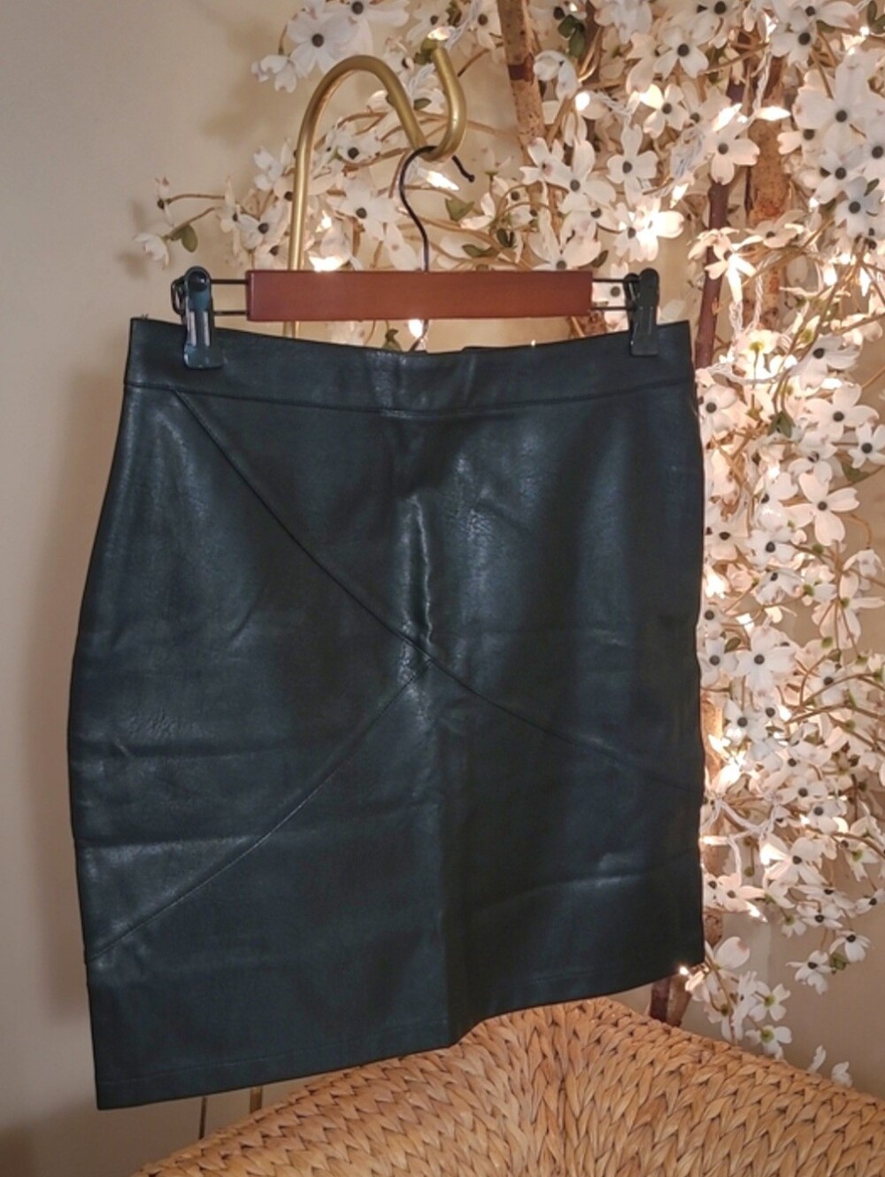 NWT Black Faux Leather Mini Skirt